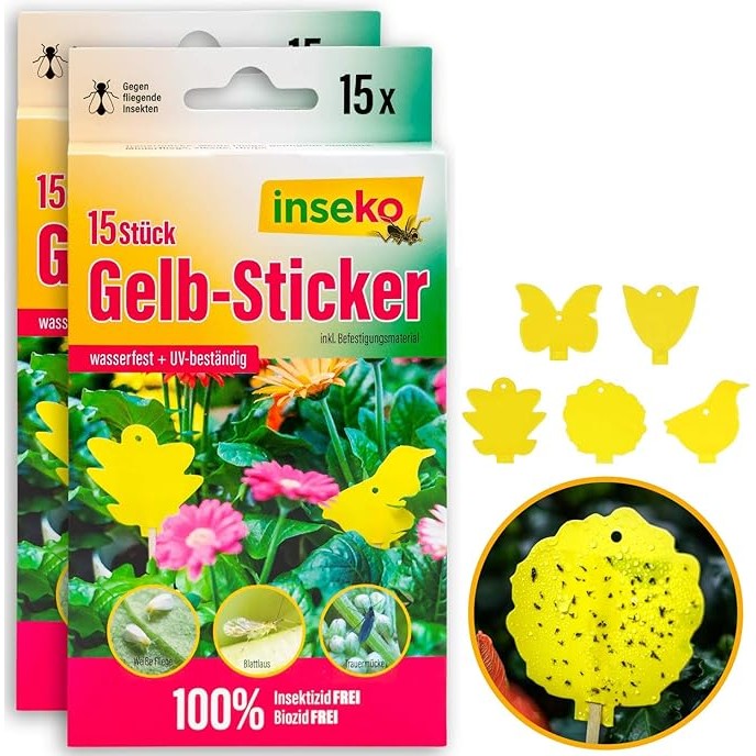 15x inseko Profi Gelbsticker Fliegenfallen