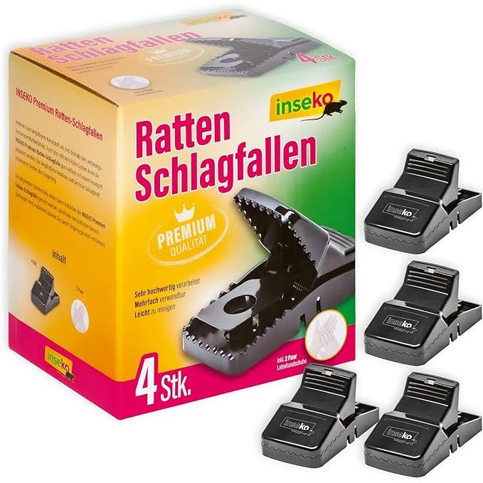 4x inseko Premium- Ratten- Schlagfalle