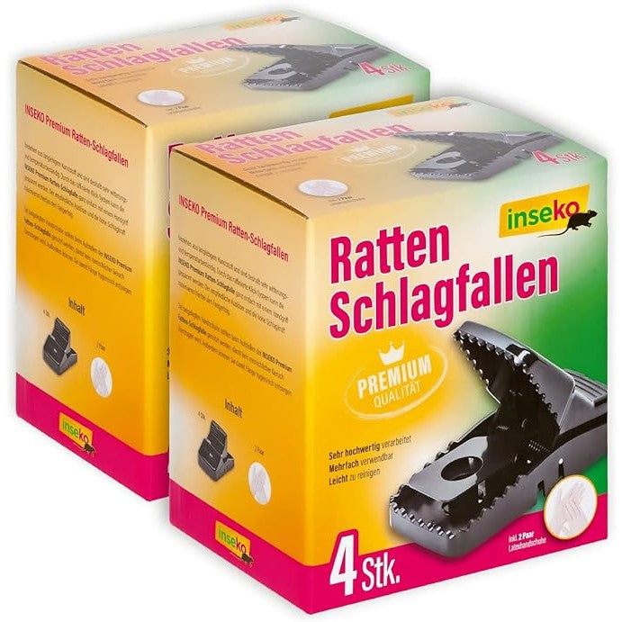 4x inseko Premium- Ratten- Schlagfalle