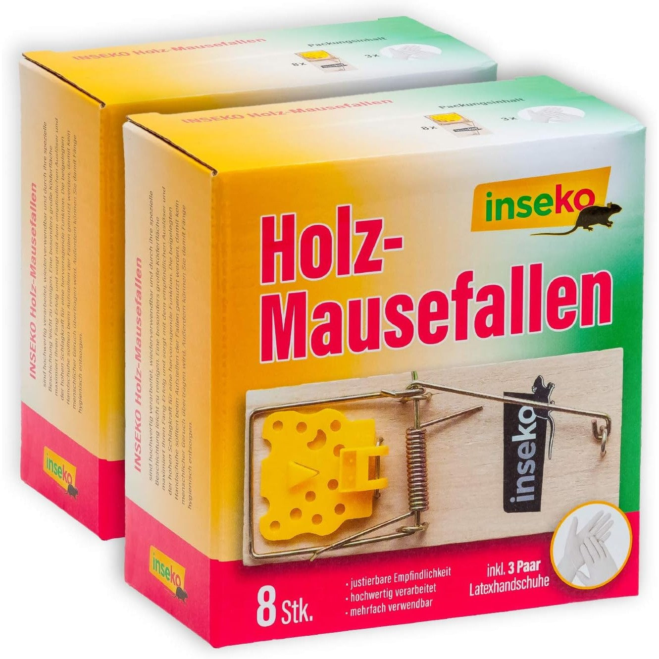 8x inseko Holz Mausefallen