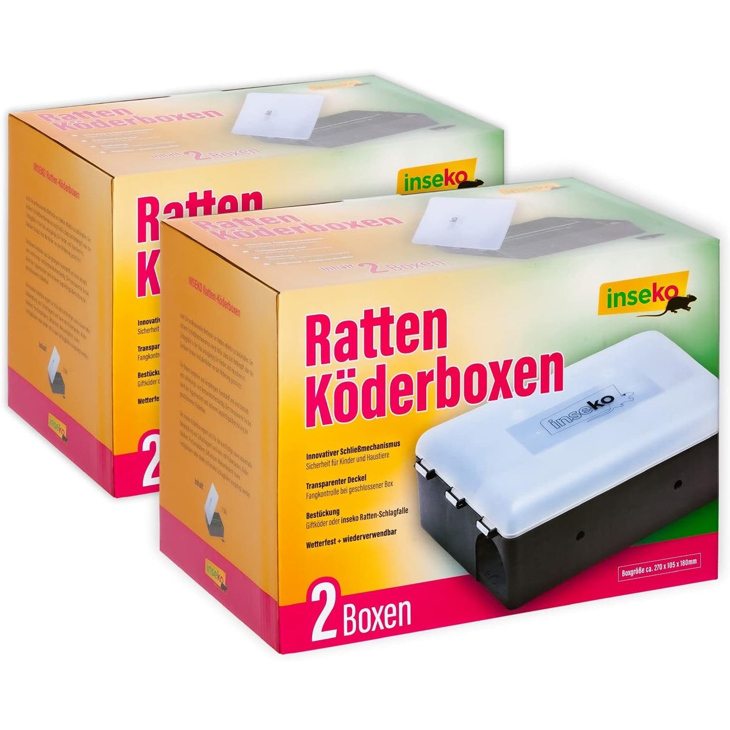2x inseko Ratten Köderboxen