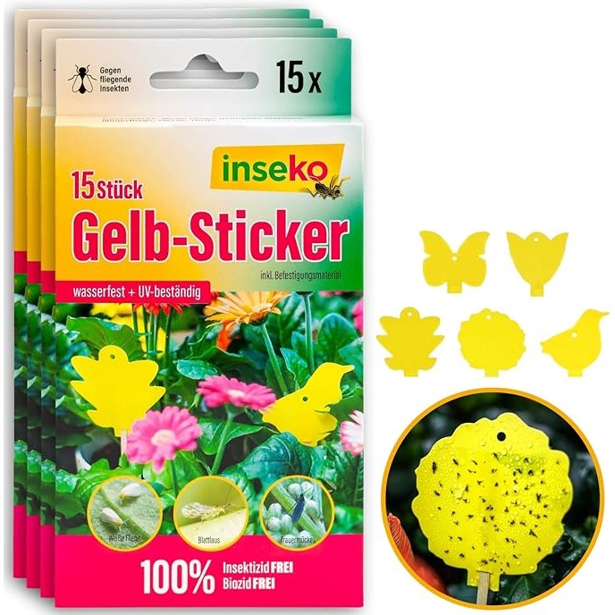 15x inseko Profi Gelbsticker Fliegenfallen