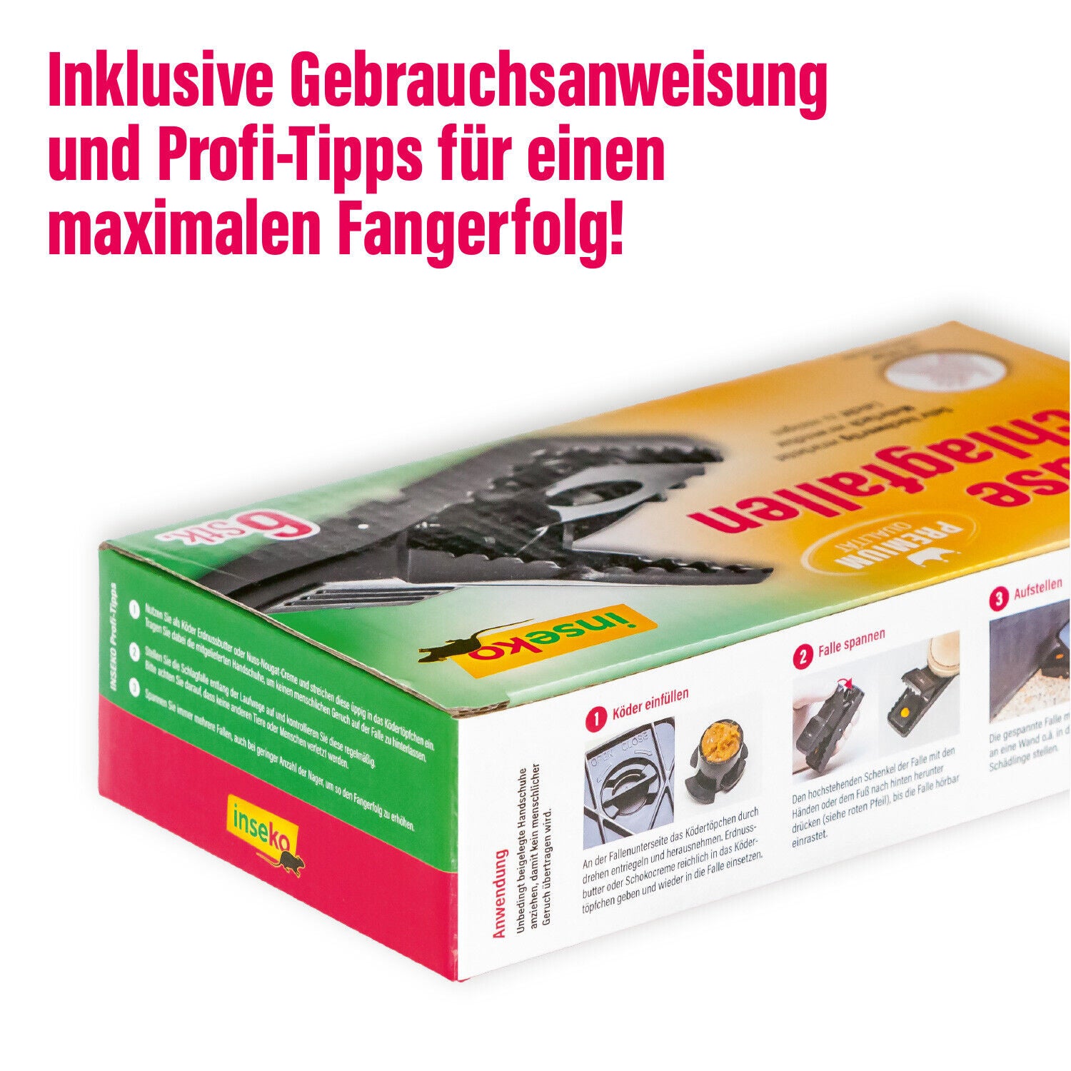 6x inseko Premium Mause-Schlagfallen