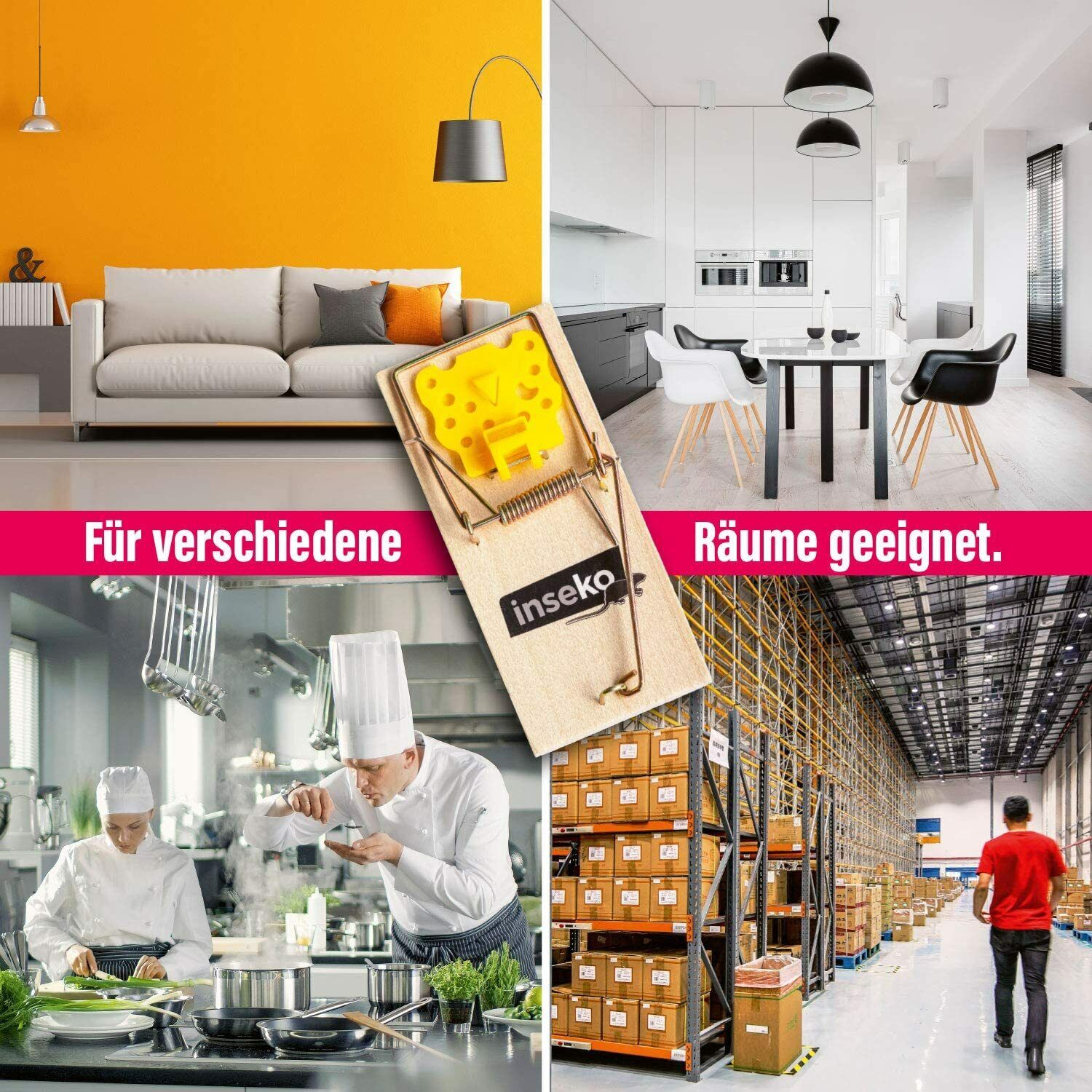 8x inseko Holz Mausefallen