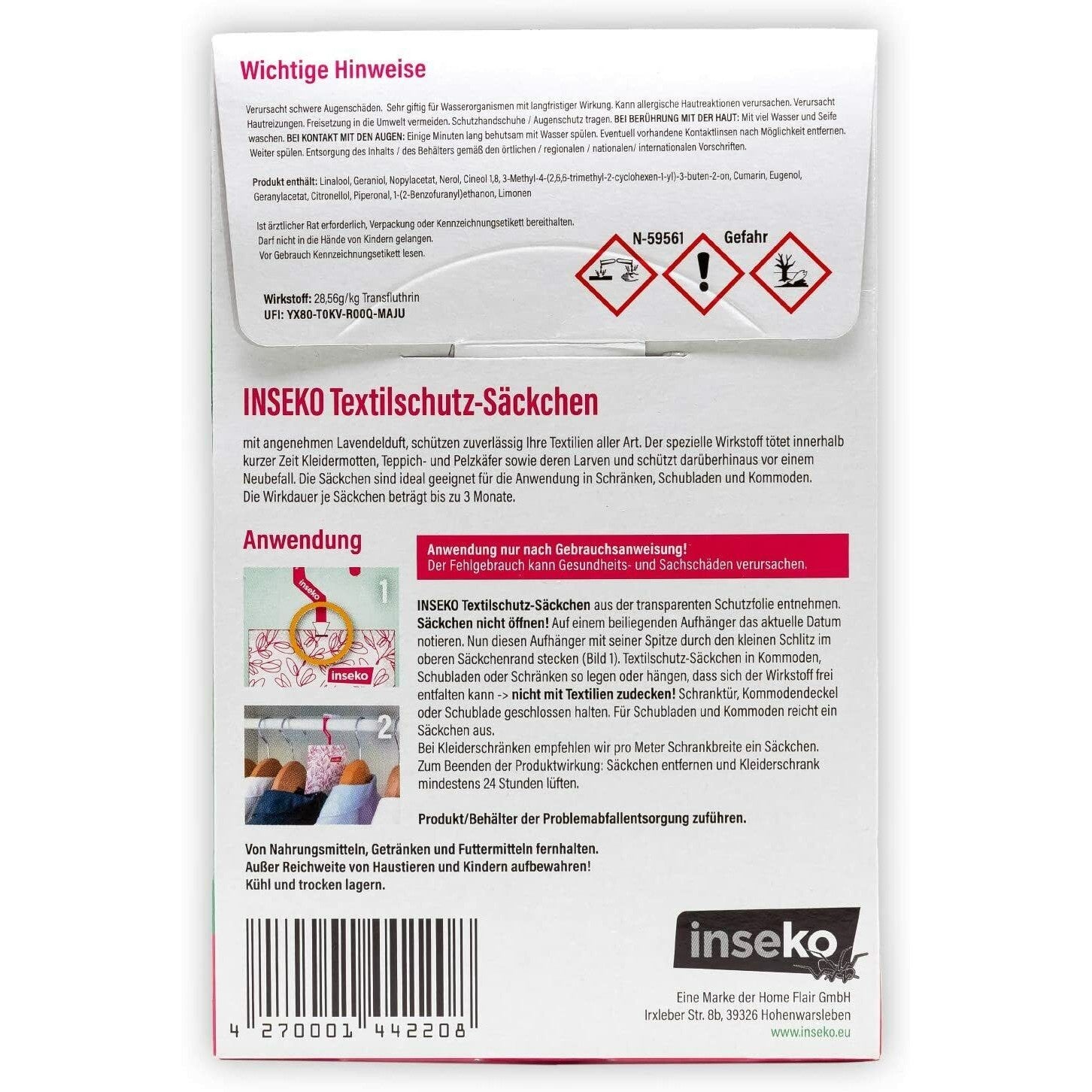 6x inseko Textilschutz Säckchen
