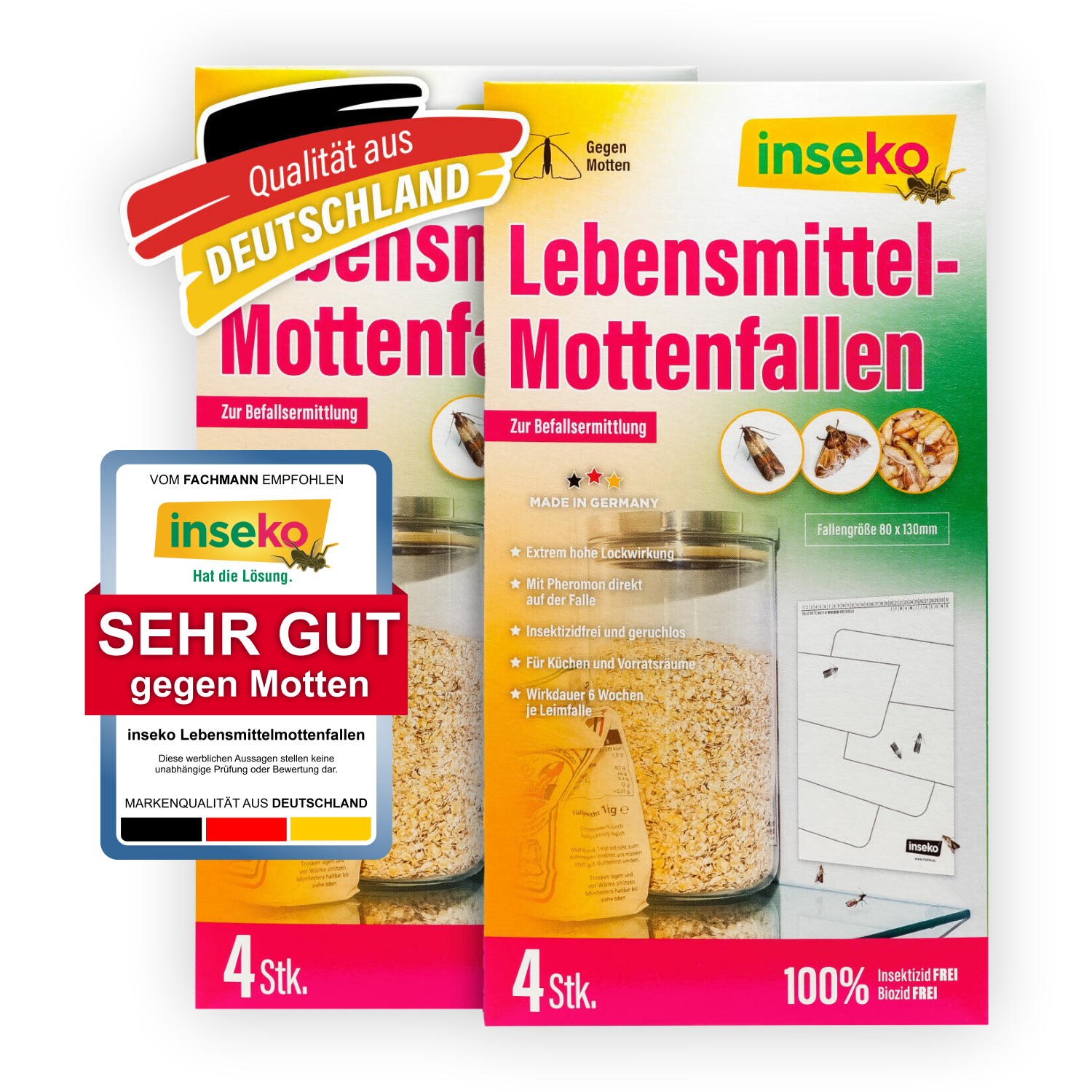 8x inseko Lebensmittelmottenfallen