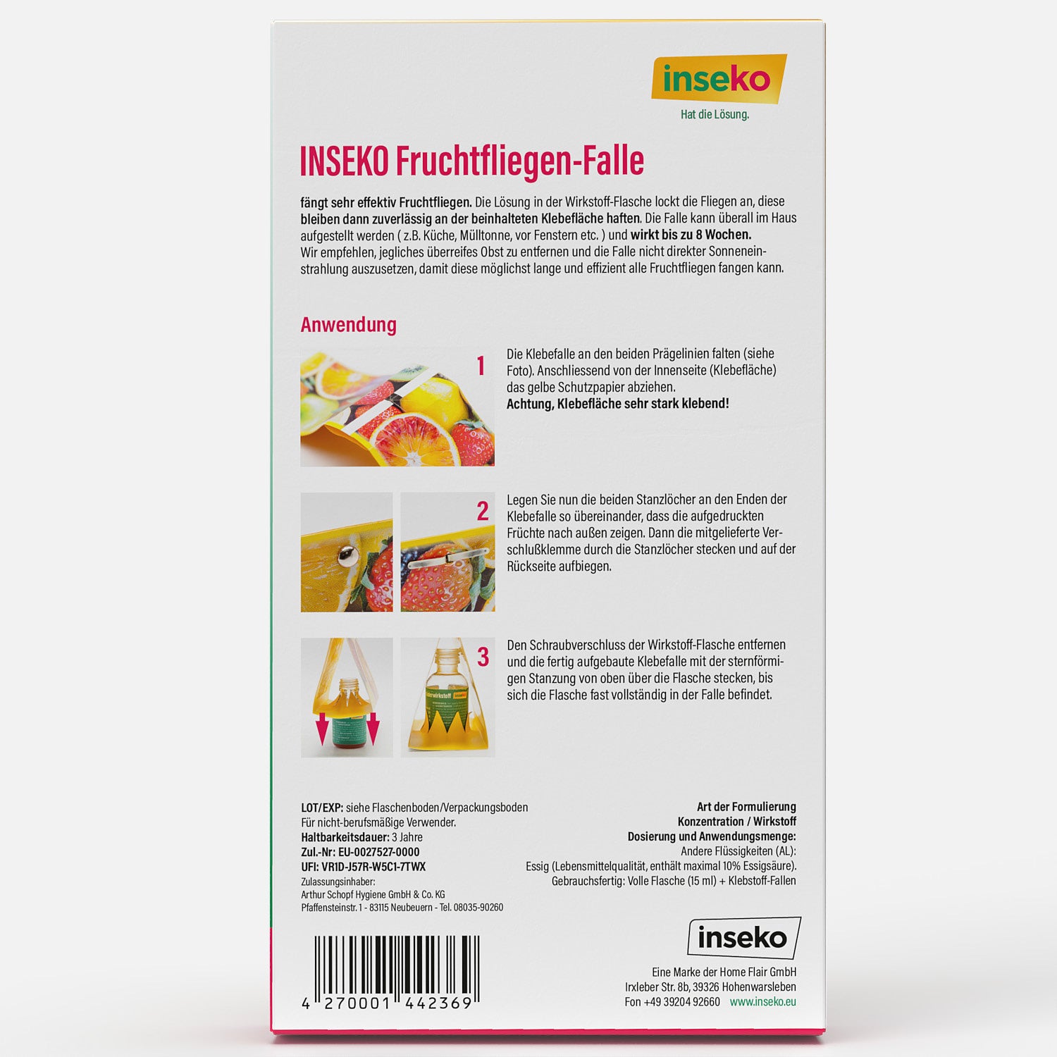 2x inseko Fruchtfliegenfalle