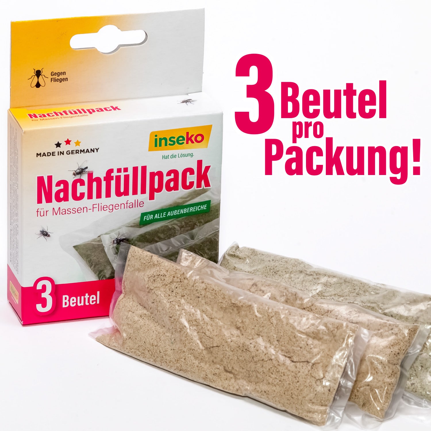 1x inseko Nachfüllpack für Massen-Fliegenfalle