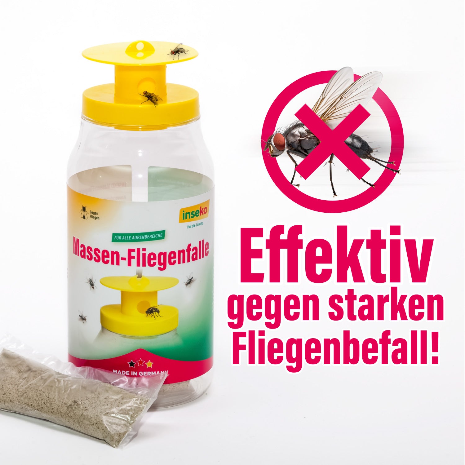 1x inseko Nachfüllpack für Massen-Fliegenfalle